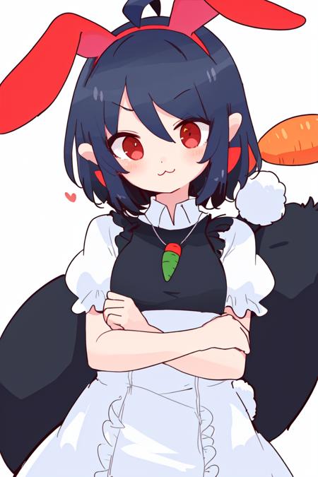 05658-822789830-skistyle, 1girl, inaba tewi, animal ears, dress, rabbit ears, black hair, pink dress, short hair, tail, rabbit tail, frilled sle.png